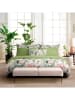 Cacharel textiles Satijnen beddengoedset "Palma" wit/groen/lichtroze