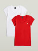 G-Star 2er-Set: Shirts in Weiß/ Rot