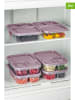 Violeta Home 6-delige set: voorraadcontainers roze - (B)24 x (H)5 x (D)15 cm