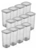 Violeta Home 12-delige set: voorraadcontainers grijs - (B)10 x (H)24,5 x (D)10 cm