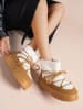 Foreverfolie Winterboots lichtbruin/wit