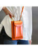 ATELIERS SAINT GERMAIN Leder-Handytasche in Orange - (B)15 x (H)8 x (T)2 cm