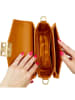 ATELIERS SAINT GERMAIN Leder-Umhängetasche in Hellbraun - (B)20 x (H)13 x (T)5 cm