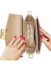 ATELIERS SAINT GERMAIN Leder-Umhängetasche in Beige - (B)20 x (H)13 x (T)5 cm