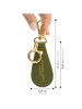 ATELIERS SAINT GERMAIN Skórzany brelok w kolorze khaki do kluczy - dł. 14 cm