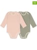 Lässig 2er-Set: Bodys in Khaki/ Rosa