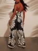 LA Angels Jumpsuit in Schwarz/ Beige