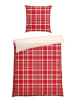 Schiesser Fijnbiber beddengoedset "Morris" rood/crème