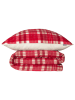 Schiesser Fijnbiber beddengoedset "Morris" rood/crème