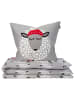 Schiesser Fijnbiber beddengoedset "Sippa" grijs/rood