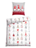 Schiesser Feinbiber-Bettwäsche-Set "Maren" in Weiß/ Rot