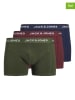 Jack & Jones 3-delige set: boxershorts "Teo" bordeaux/kaki/donkerblauw