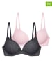 Dorina 2er-Set: Bügel-BHs "Radha" in Anthrazit/ Rosa
