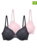 Dorina 2-delige set: beugelbeha's "Radha" antraciet/lichtroze