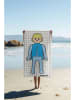 Playmobil Strandtuch "Playmobil Boy" in Weiß/ Blau/ Gelb - (L)140 x (B)75 cm