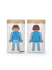 Playmobil 2er-Set: Aufbewahrungsbeutel "Playmobil Boy" in Weiß/ Blau - (H)90 cm
