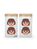 Playmobil 2er-Set: Aufbewahrungsbeutel "Heads" in Weiß/ Braun - (H)90 cm