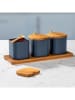 Chefware 4tlg. Set: Vorratsbehälter in Anthrazit - (B)29,8 x (H)10,5 x (T)9 cm