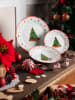 Trendy Kitchen by EXCÉLSA 18-częściowy zestaw talerzy "Christmas Eve" w kolorze biało-czerwono-zielonym