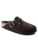 Birkenstock Leren slippers "Boston" bruin