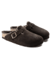 Birkenstock Leder-Pantoletten "Boston" in Braun