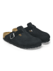 Birkenstock Leder-Pantoletten "Boston" in Schwarz
