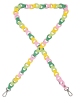Charm Skórzany pasek w kolorze zielono-żółto-różowym do torebki - 135 x 2 cm