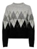 JDY Pullover in Grau/ Schwarz