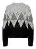 JDY Pullover in Grau/ Schwarz