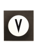 Design Letters Wandhaken "V" in Schwarz - (B)9 x (H)14 cm