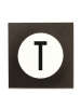 Design Letters Wandhaken "T" in Schwarz - (B)9 x (H)14 cm