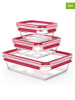 Emsa 3-delige set: vershouddozen "Clip & Close" rood