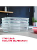 Emsa 3er-Set: Frischhaltedosen "Clip & Close" in Rot - 450 ml