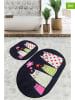 Colourful Cotton 2er-Set: Badvorleger in Schwarz/ Bunt