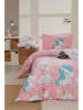 Colourful Cotton Bettwäsche-Set "Unicornio" in Rosa/ Weiß