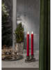 STAR Trading 2-delige set: ledwaskaarsen "Flamme Stripe" rood - (H)25 cm