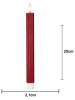 STAR Trading 2-delige set: ledwaskaarsen "Flamme Stripe" rood - (H)25 cm