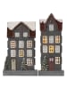 STAR Trading 2-delige set: decoratieve ledobjecten "Huis" grijs/meerkleurig - (H)14,5 cm