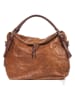 Lucca Baldi Leder-Henkeltasche "Cortona" in Braun - (B)40 x (H)36 x (T)26 cm