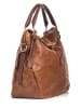 Lucca Baldi Leder-Henkeltasche "Cortona" in Braun - (B)40 x (H)36 x (T)26 cm