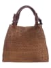 Lucca Baldi Leren schoudertas "Fosdinovo" cognackleurig - (B)37 x (H)45 x (D)15 cm