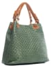 Lucca Baldi Leren schoudertas "Fosdinovo" groen - (B)37 x (H)45 x (D)15 cm