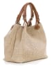 Lucca Baldi Leren schoudertas "Fosdinovo" beige - (B)37 x (H)45 x (D)15 cm