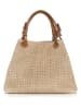 Lucca Baldi Leder-Schultertasche "Fosdinovo" in Beige - (B)37 x (H)45 x (T)15 cm