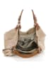 Lucca Baldi Leren schoudertas "Fosdinovo" beige - (B)37 x (H)45 x (D)15 cm