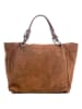 Lucca Baldi Leren handtas "Gimignano" camel - (B)50 x (H)45 x (D)20 cm