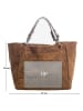 Lucca Baldi Leren handtas "Gimignano" camel - (B)50 x (H)45 x (D)20 cm