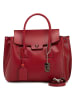 Lucca Baldi Leren handtas "Pomarance" rood - (B)40 x (H)40 x (D)14 cm