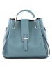 Lucca Baldi Leren handtas "Vinci" lichtblauw - (B)33 x (H)28 x (D)13 cm