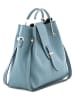 Lucca Baldi Leren handtas "Vinci" lichtblauw - (B)33 x (H)28 x (D)13 cm